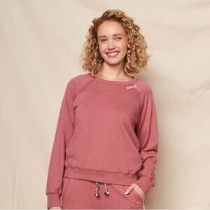 NWT Sundry Amour Embroidery Sweatshirt Tibet Red Women’s Small